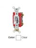 Leviton 1221-7PC - 20 Amp - 277 Volt - Toggle Pilot Light - Illuminated ON - Req. Neutral Single-Pole AC Quiet Switch - Clear